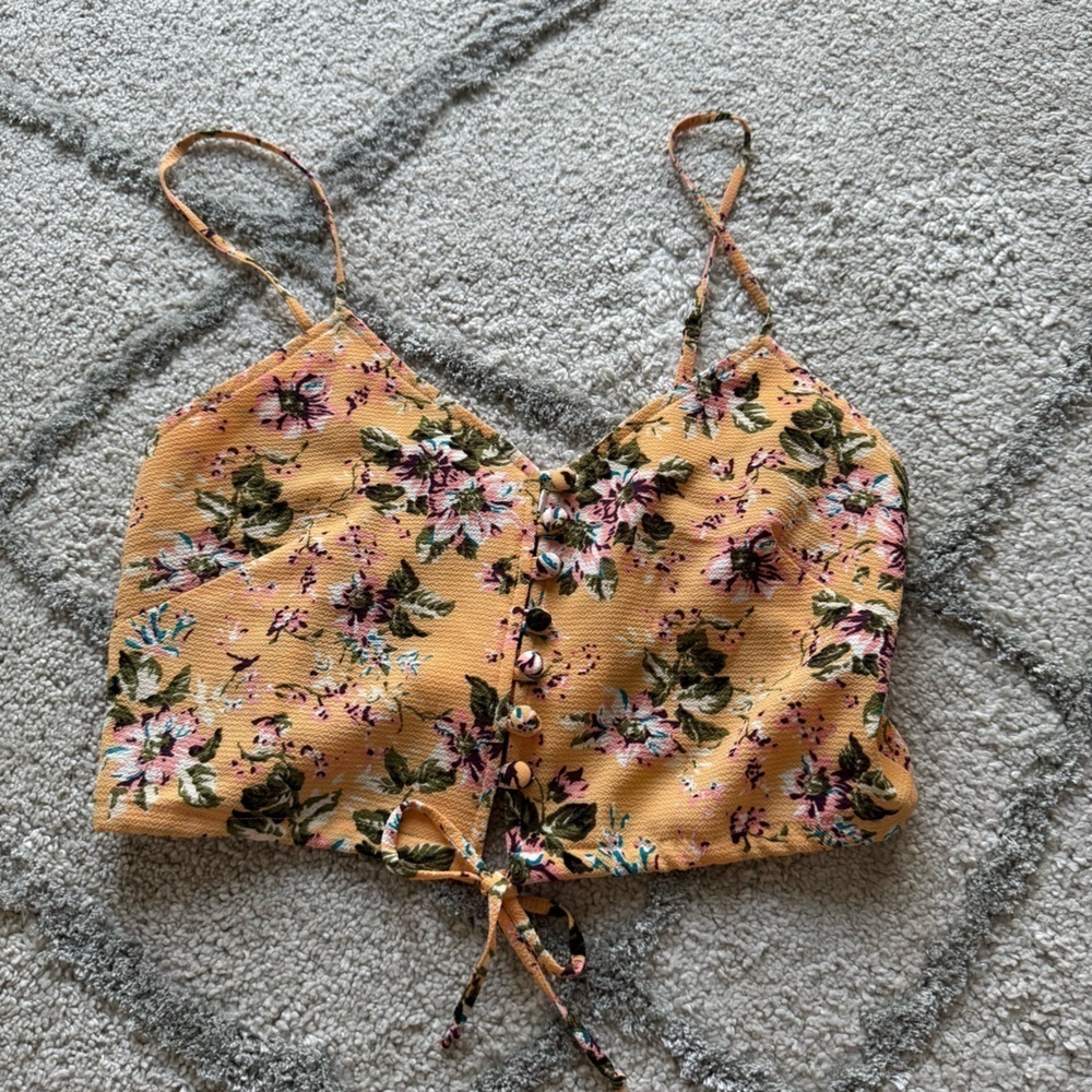 Flynn Skye REVOLVE Floral Tank Crop Top floral orange XS